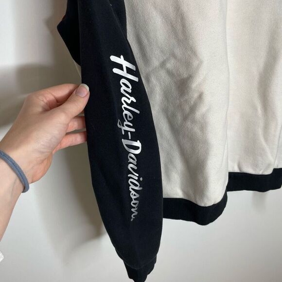 Harley Davidson Colorblocked Metallic Print Pullover Sweatshirt Biker S Small - Picture 2 of 7